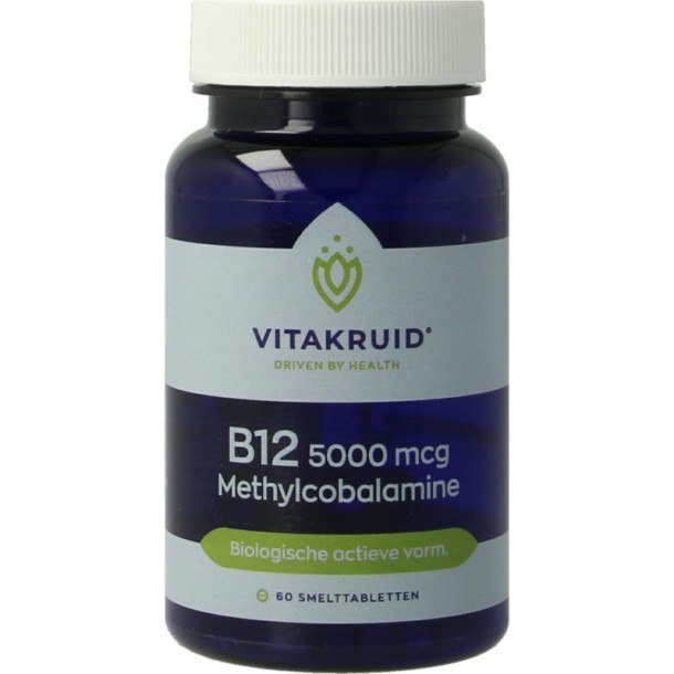 Vitakruid B12 5000 mcg Actief Methylcobalamine (60 Smelttabletten)