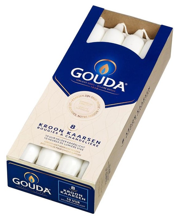 Gouda Kroonkaars wit 240/24 (8 Stuks)