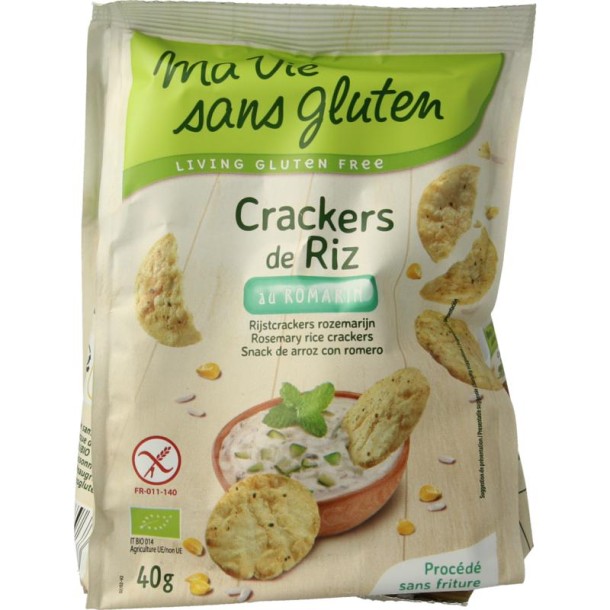Ma Vie Sans Rijstcrackers rozemarijn glutenvrij bio (40 Gram)