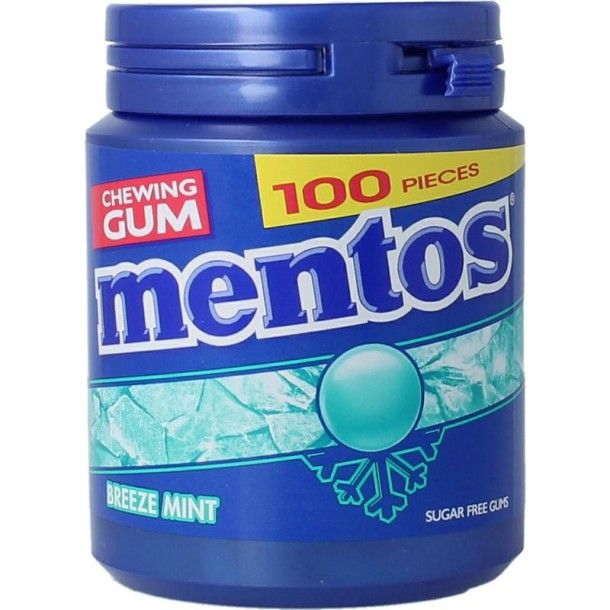 Mentos Gum breeze mint (100 Stuks)