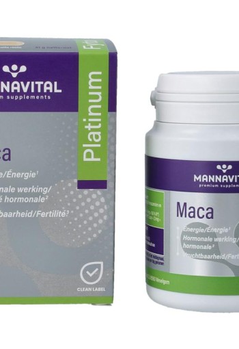 Mannavital Maca platinum (60 Vegetarische capsules)