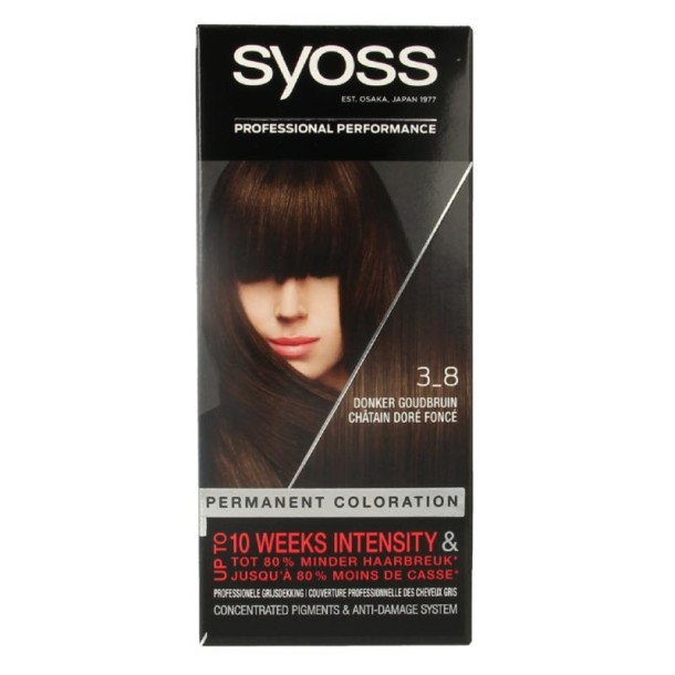 Syoss Color baseline 3-8 donker goudbruin haarverf 1 Set