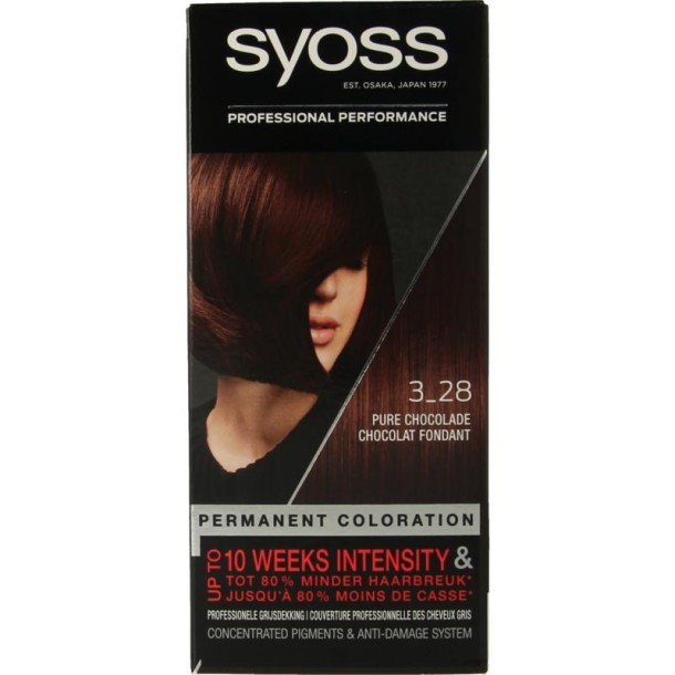 Syoss Color baseline 3-28 pure chocolade haarverf 1 Set