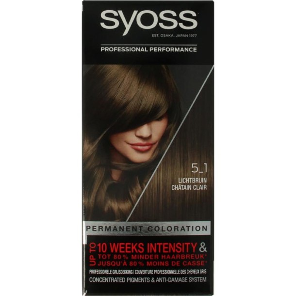 Syoss Color baseline 5-1 lichtbruin haarverf  Set