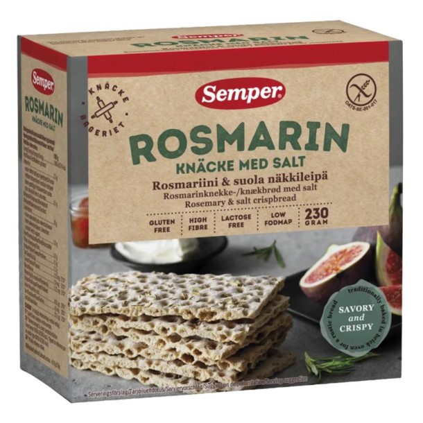 Semper Knackebrod rozemarijn zout glutenvrij (230 Gram)