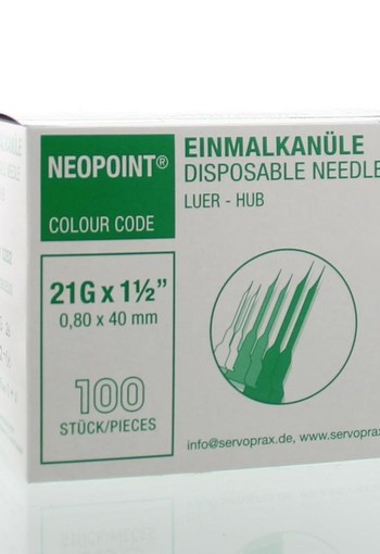 Neopoint Injectienaald steriel 0.8 x 40 (100 Stuks)