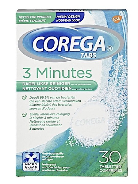 Corega 3 Minutes Reinigingstabletten 30st