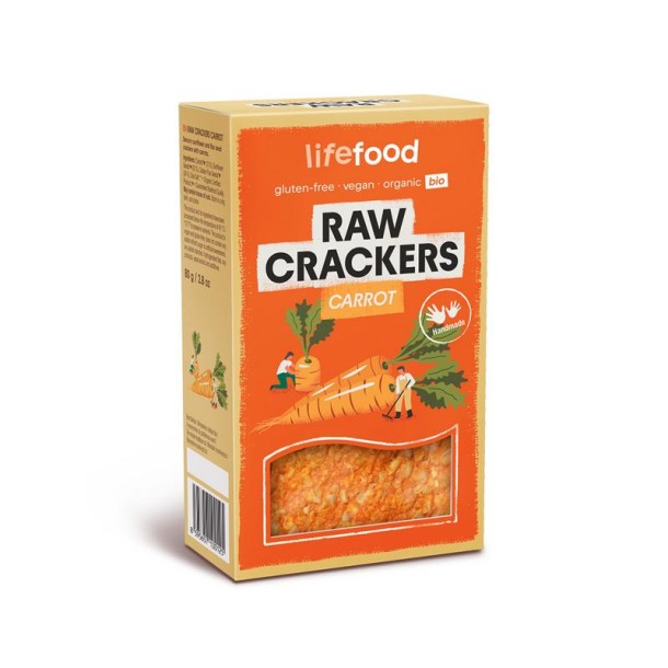 Lifefood Life crackers wortel raw bio (80 Gram)