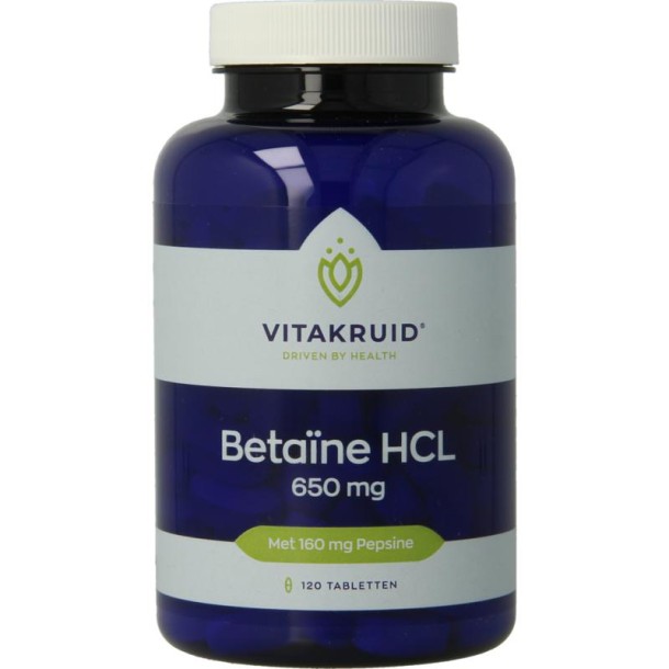 Vitakruid Betaine HCL 650mg & pepsine 160mg (120 Tabletten)