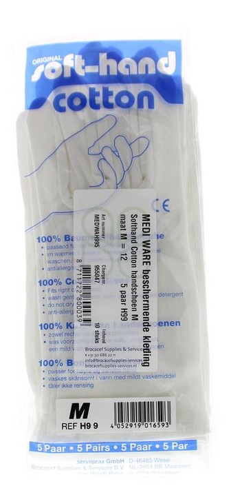 Softhand Verbandhandschoen soft cotton M 12 (5 Paar)