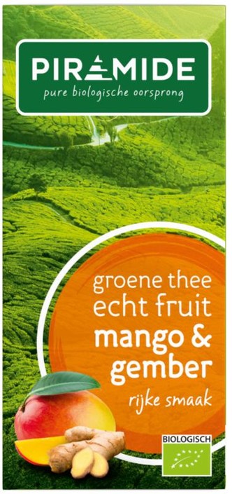 Piramide Groene thee mango en gember bio (20 Zakjes)