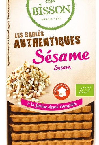 Bisson Zandkoekjes sesam authentiek bio (175 Gram)