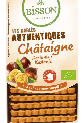 Bisson Authentieke zandkoekjes met kastanje bio (180 Gram)