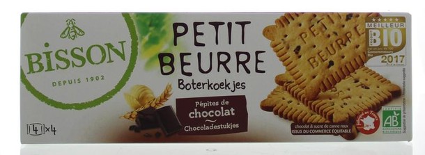 Bisson Biscuitjes met stukjes chocola petit beurre bio (150 Gram)