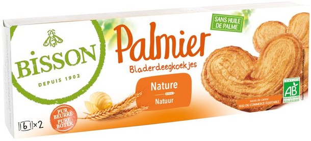Bisson Palmier bladerdeegkoekjes bio (100 Gram)