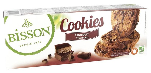 Bisson Chocolade cookies met stukjes pure chocola bio (200 Gram)