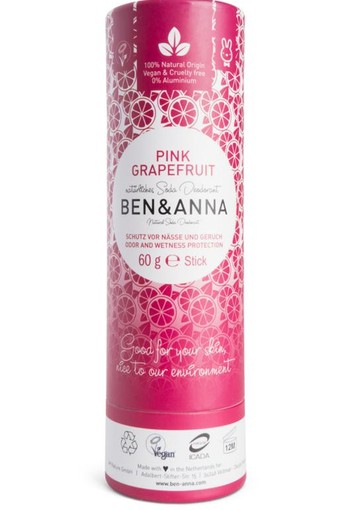 Ben & Anna Deodorant pink grapefruit push up (60 Gram)