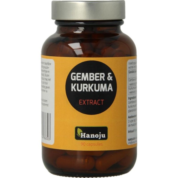 Hanoju Gember & kurkuma extract (90 Vegetarische capsules)