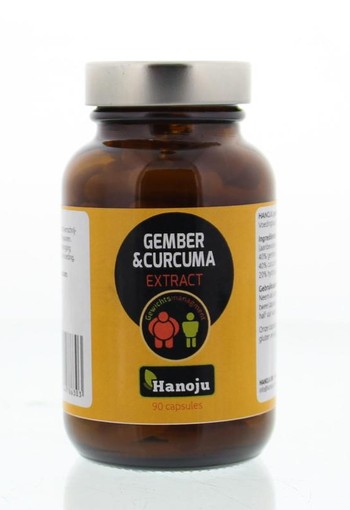 Hanoju Gember & curcuma extract (90 Vegetarische capsules)