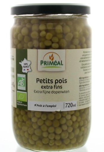 Primeal Doperwten extra fijn bio (660 Gram)