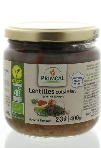 Primeal Bereide linzen bio (400 Gram)