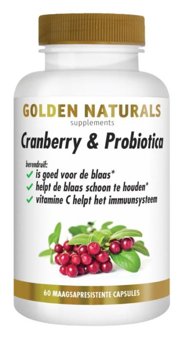 Golden Naturals Cranberry & probiotica 60 Vegetarische capsules