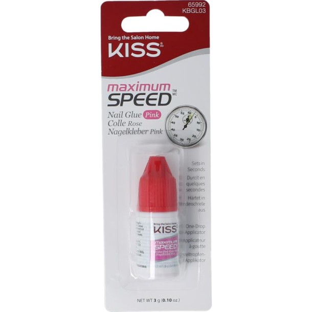 Kiss Nail glue max speed pink (1 Stuks)