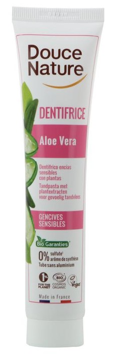 Douce Nature Tandpasta aloe vera voor gevoelig tandvlees bio (75 Milliliter)