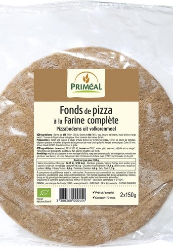 Primeal Pizza basis 150 gram bio (2 Stuks)