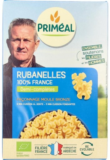 Primeal Rubanelle halfvolkoren pasta bio (400 Gram)