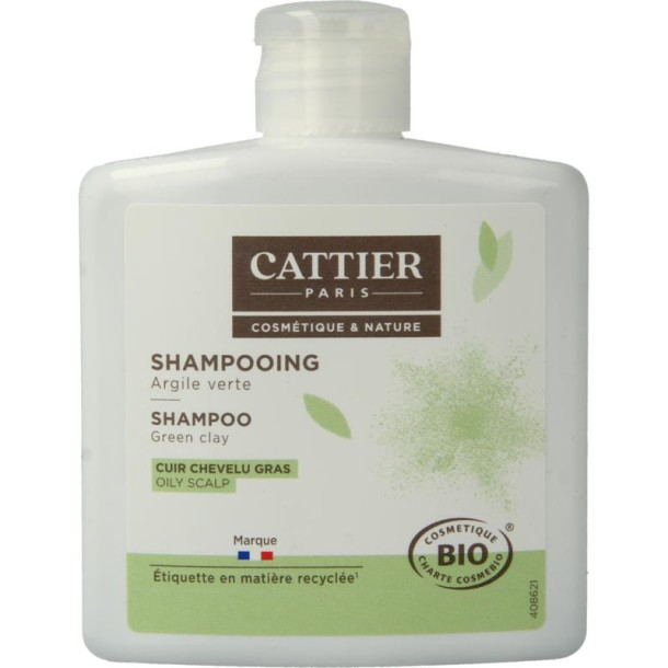 Cattier Shampoo vet haar groene klei (250 Milliliter)