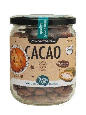 Terrasana Raw cacao bonen in glas bio (250 Gram)