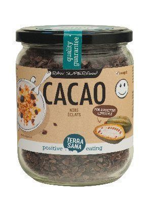 Terrasana Raw cacao nibs in glas bio (230 Gram)