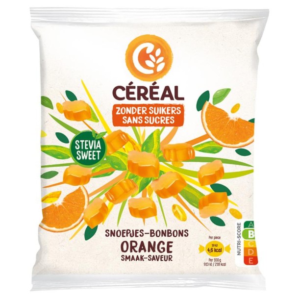 Cereal Snoep orange stevia (120 Gram)