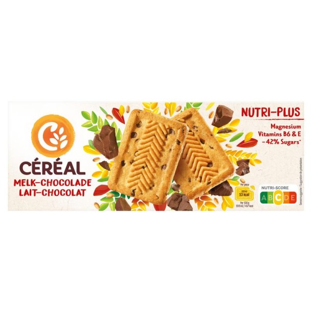 Cereal Koekjes melk/chocolade (230 Gram)