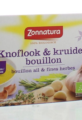 Zonnatura Bouillonblokjes knoflook/kruiden 11 gram bio (6 Stuks)