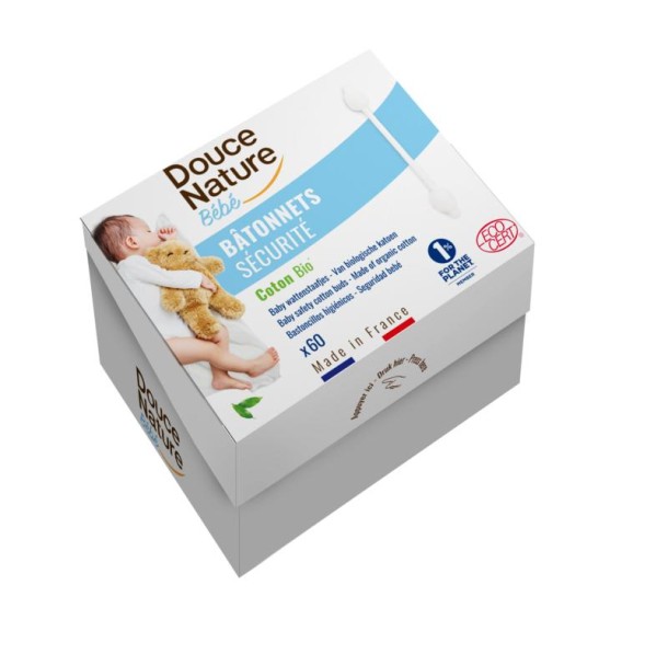Douce Nature Baby wattenstaafjes bio (60 Stuks)