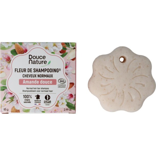 Douce Nature Shampoo bar normaal haar met zoete amandel bio (85 Gram)