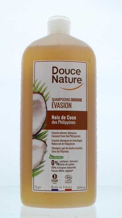 Douce Nature Douchegel & shampoo evasion kokos bio (1 Liter)
