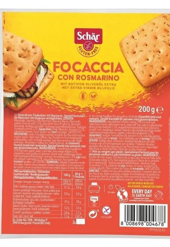 Dr Schar Focaccia glutenvrij (200 Gram)