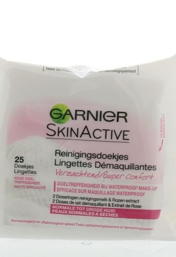 Garnier Skinactive reinigingsdoekjes normale/droge huid (25 Stuks)