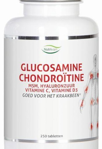 Nutrivian Glucosamine chondroitine MSM hyaluron vit D3/C (250 Tabletten)