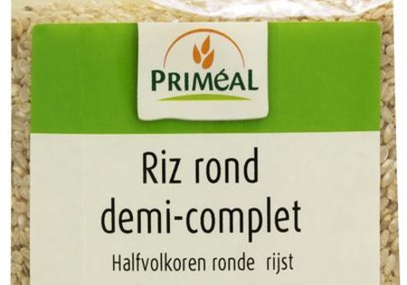 Primeal Halfvolkoren ronde rijst bio (1 Kilogram)