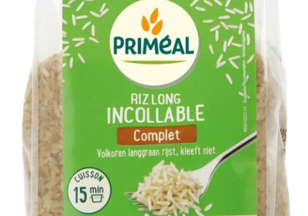 Primeal Volkoren langgraan rijst voorgekookt bio (500 Gram)