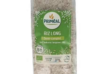 Primeal Halfvolkoren langgraan rijst bio (500 Gram)