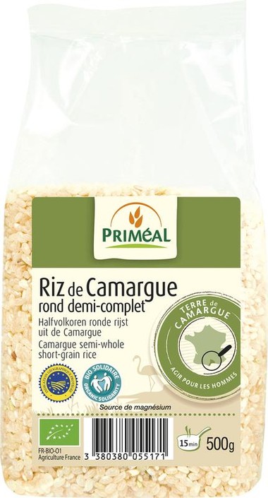 Primeal Halfvolkoren ronde rijst camargue bio (500 Gram)