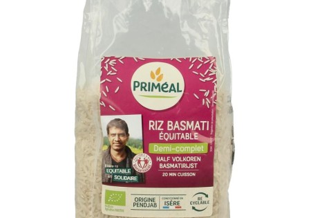 Primeal Halfvolkoren basmati rijst bio (500 Gram)