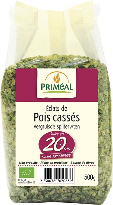 Primeal Vergruisde spliterwten bio (500 Gram)