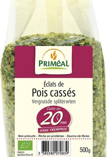 Primeal Vergruisde spliterwten bio (500 Gram)