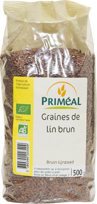Primeal Lijnzaad bruin bio (500 Gram)